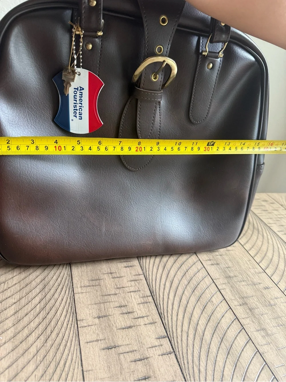 Vintage 60s/70s American Tourister Brown Carry-On Bag with Keys